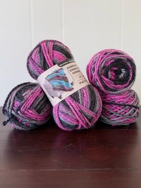 (3) Loops & Threads Charisma, Black Raspberry, same dye lot, 109 yds each